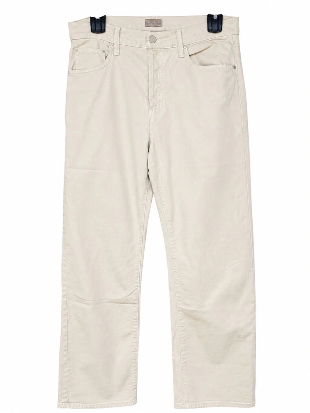 MOTHER The Ditcher Crop Jeans 28 Chalk It Up Cream Straight Leg USA